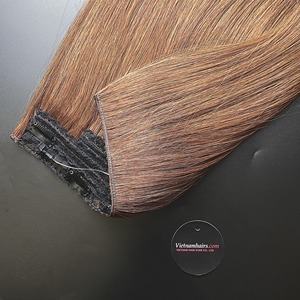 2025 vente chaude de haute qualité 100% brut Vietnam Extensions de cheveux vietnamiens pour Halo cuticule vague Curl Remy cheveux faisceau droit - Product Image 1