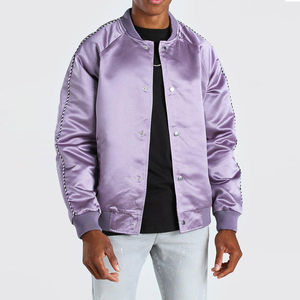Meilleur fabricant et fournisseur Veste d'hiver en satin de haute qualité pour hommes Nouvelle arrivée College Baseball Bomber Veste en satin pour hommes - Product Image 1