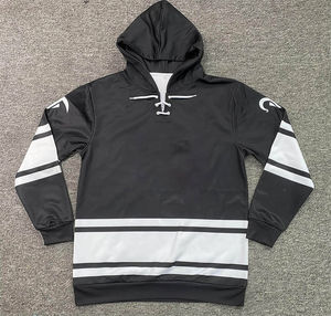 Sweat à capuche de hockey en molleton 100% coton lourd sur mesure en gros, logo brodé, pull de hockey sur glace pas cher en dentelle - Product Image 4