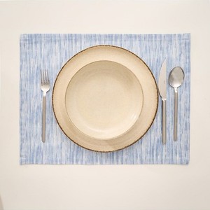 Ensemble de 12 napperons bleus 100% coton avec motif rayé tapis de table décoratifs 35x45cm accessoire de table à manger élégant et durable - Product Image 4