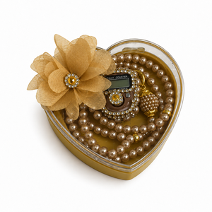 Set de Tasbih Digital Dorado con Contador, Caja de Mica en Forma de Corazón, Zikirmatic, Regalo Islámico para Bodas, Ramadán, Mevlut, Hajj, Umrah, con Empaque - Product Image 1