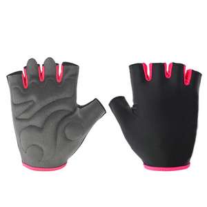 Guantes de entrenamiento grises y rosas para mujer Guantes de fitness de medio dedo con relleno de Palma y control de agarre - Product Image 5