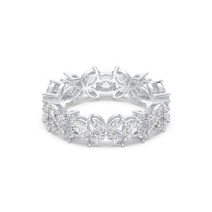 แหวนหมั้นเพชรสีเงินสเตอร์ลิงสีทอง3.15 CT Marquise CUT Moissanite Diamond Leaf-shaped - Product Image 3