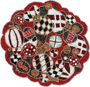 Napperon en perles de verre à thème idéal pour les fêtes et autres fonctions Vaisselle Design décoratif Napperon arrondi Design - Product Image 3