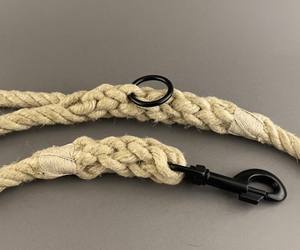 Natural hemp <b>rope</b> leash with colorful hemp twine accents, Handmade custom <b>lead</b> - Product Image 2