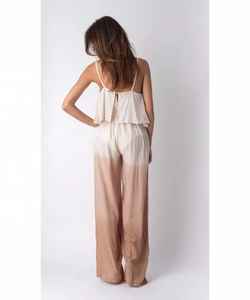 Mono de rayón 100% con patrón Floral para mujer, pantalones largos sueltos sin mangas, trajes tejidos hasta el suelo para verano - Product Image 2