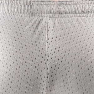 Pantalones Cortos de Malla para Hombre en Oferta, Pantalones Cortos Deportivos Transpirables de Malla Blanca Sólida con Cintura Elástica - Product Image 3