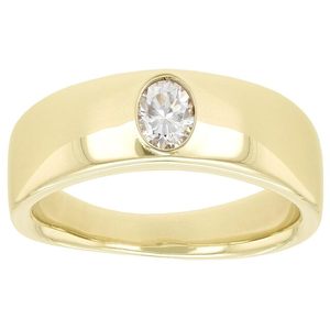 Bagues de Fiançailles et d'Anniversaire Artisanales Shama Gems en Argent Sterling 925 Plaqué Or avec Moissanite Sertie Clos de Luxe - Product Image 1