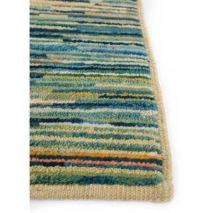 Tapis noué à la main en laine rayée verte Nuray 9x12 pour la décoration du salon des adolescents, tapis Jaipur US - Product Image 4