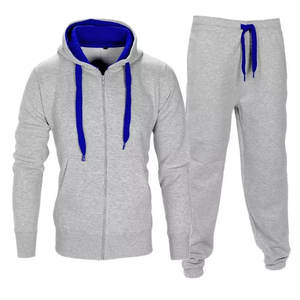 Survêtements pour hommes Ensemble de survêtements 2 pièces pour hommes Manches longues Track 2 pièces avec fermeture éclair Hoodies Jogger Pants Outfits Jogging Suits Set - Product Image 1