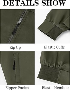 Chaqueta Cortavientos Personalizada OEM para Hombre, Ultraligera, Transpirable, Impermeable, de Manga Larga, con Media Cremallera Frontal, Estilo Urbano - Product Image 4