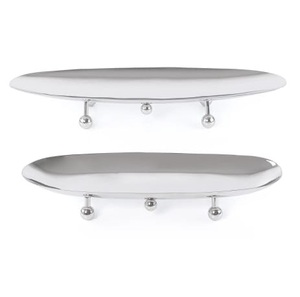 Royal Looking Decorative Tray Food Dessert Serving Rectangle Shape Metal Tray Shiny Polished Dinnerware Sweet Serving Tray - Product Image 4