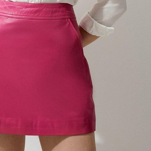 Women's High Waist PU Leather <b>Skirt</b> Comfortable Solid Color Streetwear for Casual Outdoor Usage New Arrival - Product Image 6