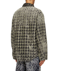 เสื้อแจ็คเก็ตยีนส์วินเทจแบบกลับด้านได้สำหรับผู้ชาย ดีไซน์เองได้ ทรงโอเวอร์ไซส์ กระดุมเดี่ยว คอตั้ง พร้อมโลโก้ด้านหน้า บริการ OEM - Product Image 5