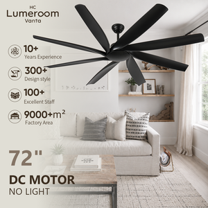 USA In Stock 72 Inch Large Industrial <b>Ceiling</b> <b>Fan</b> No Light <b>Remote</b> Control Quiet Reversible DC Motor for Garage Patio Living Room - Product Image 2