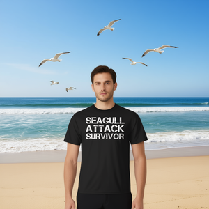 T-shirt da uomo Survivor con design grafico audace con attacco di un gabbiano - Product Image 3