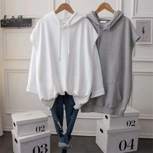 Vente en gros de sweats à capuche vierges EcoSmart personnalisés en tissu tricoté sans manches avec impression 3D en caoutchouc pour la saison d'automne - Product Image 3