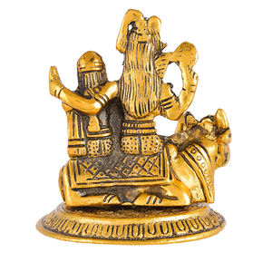 Statue décorative en métal plaqué or Shiv Parivar avec technique de soudure pour la décoration de la maison du Nouvel An et de Thanksgiving - Product Image 5