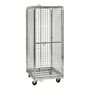 Conteneur à roulettes de sécurité électrogalvanisé KM1200B en treillis métallique pour le stockage et le transport - Product Image 1