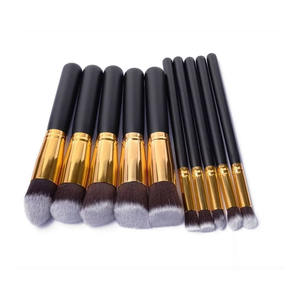 Ensemble de 10 pinceaux kabuki de base Myrva, poils synthétiques, manche en plastique, outils de maquillage - Product Image 6