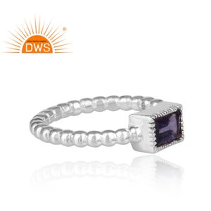 Anillo de declaración de piedras preciosas de iolita Natural de plata de ley fina de la mejor calidad, joyería de diseño personalizado para mujer, regalo para ella - Product Image 4