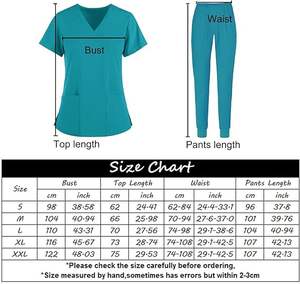 Nouveau Style respirant confortable Stretch médical Scrubs ensemble femmes uniformes hospitaliers avec toile à col en V - Product Image 4