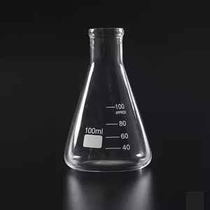 Fiole Erlenmeyer à col large de 100ml de qualité laboratoire en verre borosilicaté avec bord renforcé - Product Image 1