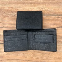 Penjualan Terbaik kualitas bagus 100% kulit sapi asli dompet lipat dua dengan kantong koin harga pabrik