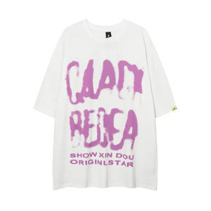 Venta al por mayor nueva llegada moda hombres camisetas media manga estampado gráfico algodón camisetas sueltas lujo Simple camiseta - Product Image 4