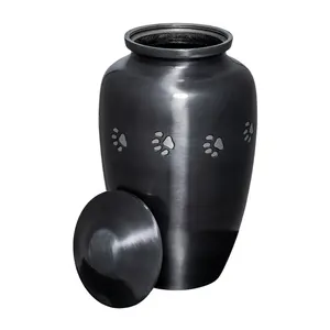 BlackPewterPawPrint Aluminium fancy style <b>jar</b> heart shaped <b>urn</b> new trendy customized color <b>urn</b> Memorial - Product Image 2