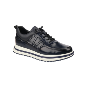 Meilleures ventes M1054 Baskets décontractées en cuir pour hommes avec logo V triangulaire, lacets plats, semelle en caoutchouc, talon bas, à lacets, vente en gros, export - Product Image 1