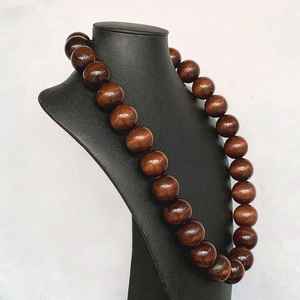 Gargantilla de cuentas de madera pesada para mujer, collares hechos a mano con cuentas, joyería africana - Product Image 1