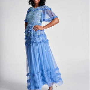 Robe de soirée élégante à manches longues, style années 1920, avec des perles, pour mariage, de la marque Platinum White Gatsby Miss Fisher, avec des détails ornés, pour femmes enceintes - Product Image 1