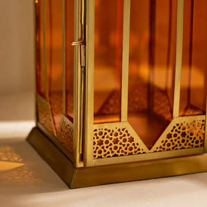 Faroles de Pie Modernos de Metal con Vidrio de Colores para Decoración Navideña 2026, Faroles Hechos a Mano para Suelo y Mesa - Product Image 5