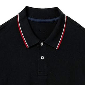 Algodón de calidad superior de los hombres para la camisa del polo Hit Color Block manga corta Impresión digital teñida hecha por los deportes del vestido - Product Image 2