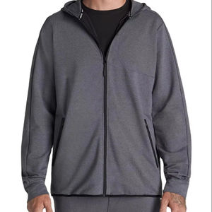 Wholesale <b>Black</b> <b>Men's</b> Winter <b>Fleece</b> Pullover Hoodie French Terry Full-Zip with Solid Pattern Digital Printed Hoodie For <b>Men</b> - Product Image 1