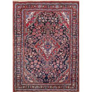 Tapis en laine noués à la main Aalam, style kilim, motif médaillon rouge-orange, pour usage domestique - Pae-4464, dimensions 9x12, pour entrée, couloir, salon - Product Image 1