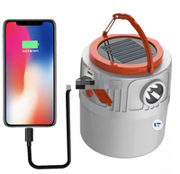 Lampe solaire de camping IP65 étanche, légère, portable, lanterne LED rechargeable par énergie solaire, chargeur de téléphone extérieur, 5 modes, torche