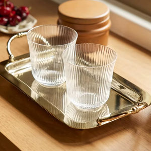 Accessoires d'intérieur de luxe, décoration élégante dorée pour la maison, plateau décoratif pour hôtels et complexes, articles de décoration d'intérieur de boutique - Product Image 1