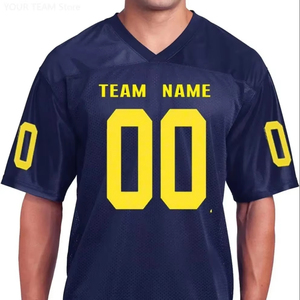 Maillot de football américain personnalisé en polyester imprimé en 3D maillot de football cousu avec nom de l'équipe maillot de rugby respirant en maille - Product Image 5