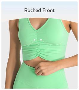 Sujetador Deportivo Acolchado de Nailon y Elastano de Longitud Completa para Mujer, Top Deportivo para Fitness, Yoga, Estiramiento, Gimnasio, Ropa Deportiva Activa, Logotipo de Marca Personalizado - Product Image 5