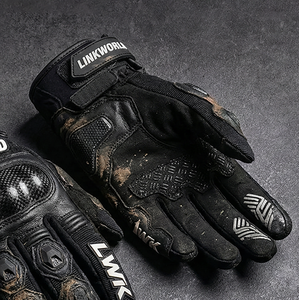 Guantes de Motociclismo de Cuero Personalizados, Transpirables, con Pantalla Táctil, Protección Completa para los Dedos, de Fibra de Carbono, Anti-caídas, para Carreras de Drag - Product Image 3