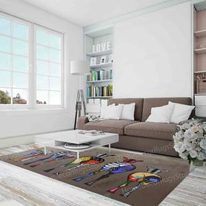 Graffiti Zebra Printed <b>Rug</b> - Modern, Colorful, and Unique,<b>Chenille</b> <b>Rug</b> - Product Image 4