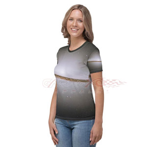 T-Shirt ample en toile à sublimation imprimé vibrant à manches courtes haut de sport décontracté et respirant polyester/coton personnalisé OEM - Product Image 2