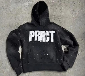 Cómoda Sudadera con capucha de lavado ácido para hombre, mezcla de algodón, antiarrugas, secado rápido, transpirable, gimnasio, estilo Vintage para exteriores - Product Image 4