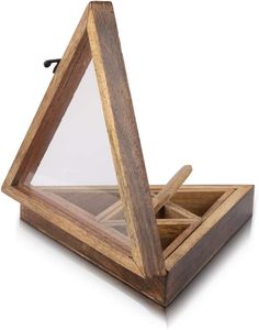Handmade Wooden Seasoning Herb Spice Masala <b>Box</b> Container Holder Rack Stand Caddy <b>With</b> Spoon & Clear <b>Lid</b> <b>Decorative</b> Storage - Product Image 3