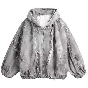 Sudadera con Capucha para Hombre de Alta Calidad, Estilo Desgastado, con Apliques Bordados, 500gsm, Talla Grande, Estilo Vintage, Lavado Ácido, Térmica - Product Image 3