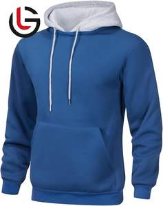 Sudadera con capucha de lana de algodón 100% estilo Vintage azul cielo para hombre invierno cálido sin forro cómodo y elegante características personalizadas capucha - Product Image 2