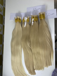 Timehair Lot de mèches blondes 613 avec closure, cheveux vietnamiens ultra-lisses, 100% vierges Remy, haute qualité, double trame machine, cheveux en vrac - Product Image 6