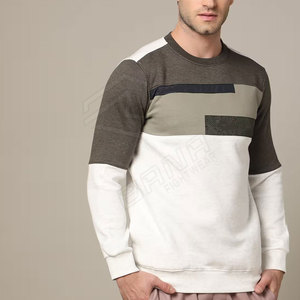 Logo estampado Unisex cuello redondo sudadera en blanco hombres 100% algodón de gran tamaño 400 Gsm sudaderas - Product Image 1